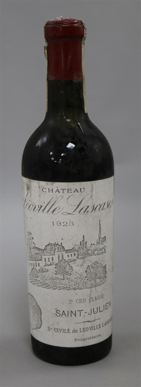 One half bottle of Chateau Leoville Lascases, St. Julien, 1928.